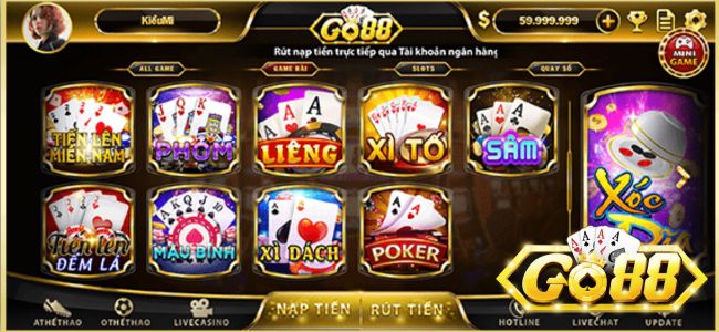 Các Game Casino Phổ Biến Có Tại Go88 