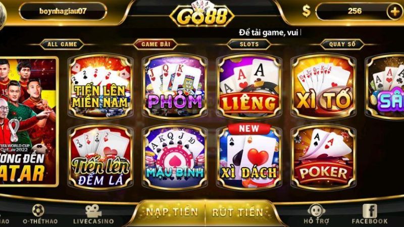 Chơi game đánh bài online tại Go88 hấp dẫn mọi người chơi