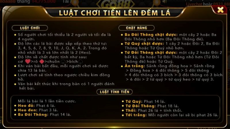 Luật chơi tiến lên miền Nam tại Go88 đơn giản dễ hiểu